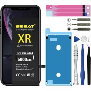Replacement for iPhone XR Battery, 5000mAh High Capacity Li-ion Polymer Replacement Battery for Model A1984, A2105, A2106, A2107，A2108 with Professional Repair Tool Kits