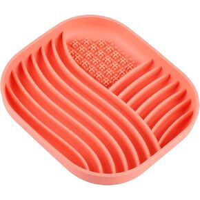 Slow Feeder Dog Bowl, Silicone Dog Slow Feeder Bowl with Dog Lick Mat, Non Slip Slow Feeder Bowl for Medium & Large Breed (Clay)