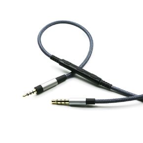 ABLET Replacement Audio Cable Compatible with Sennheiser Momentum 4, PXC550, PXC550-II, PXC480, ACCENTUM Plus Headphone, Remote Volume Control Mic Compatible with iPhone