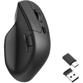 Keychron M6 4000 Hz Wireless Bluetooth 5.1/2.4 GHz/Wired Optical Mouse, Lightweight 78g Programmable PixArt 3395 Sensor with up to 26K DPI/ 650 IPS for Windows Mac Linux - Black