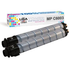 صنع في الولايات المتحدة الأمريكية بديل متوافق مع حبر Ricoh MP C6003 MP C4503 MP C5503 MPC6004 841849 841851 841852 841850 (أسود، سماوي، أصفر، أرجواني، 4 عبوات)