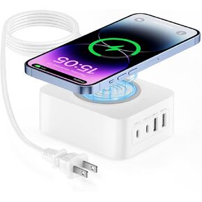 60W Charger Block,Fast Wireless Charger for iPhone 16/16 Pro/16 Pro Max/16 Plus/15/14/13/12,Samsung Galaxy S24/A15 5G/A35/A55/A25,Motorola Razr 2024,Edge 2024,G Stylus,4-Port USB C Charging Station