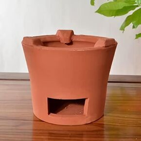 rare red clay clay charcoal stove Outdoor home heating stove cooking tea stove Roasting oven cooking coffee Complimentary diameter 22CM ceramic insulated chassis + mesh frame
