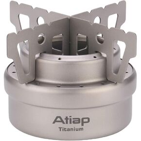 Titanium Alcohol Stove, Camping Stove with Cross Stand and Carry Bag for Outdoor Camping Hiking