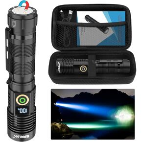 Rechargeable Flashlight High Lumens-12000LM Super Bright Magnetic Flash Light with Power Digital Display,3280Ft Long Range,Dimmable,Waterproof,Pocket Handheld Tactical LED Flashlights for Emergency