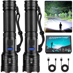 Rechargeable Flashlights 990,000 High Lumens, Super Bright LED Flashlight 7 Modes w/COB Work Light, Powerful IPX7 Waterproof Flash Light for Camping,Emergencies