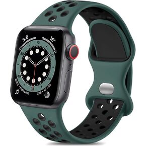 Lerobo Sport Band Compatible with Apple Watch Band 38mm 40mm 41mm 45mm 44mm 42mm for Women Men,Soft Silicone Sport Breathable Wristband Replacement Strap Compatible for iWatch SE Series 7 6 5 4 3 2 1