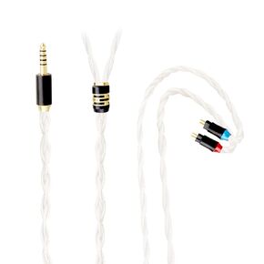 كابل سماعة أذن IEM 2 دبوس للشاشة الداخلية - موصل نحاسي مطلي بالفضة 2Pin 0.78 مم /MMCX/Sens IE80/IE40Pro/IE100/IE300/ATH-E40/E50/IM50/IM70 (4.4 مم)