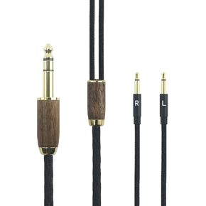 NewFantasia 6.35mm Audio Cable Replacement Upgrade Cable Compatible with Meze 99 Classics, Compatible with Meze 99 Neo Headphone 6N OCC Copper Silver Plated Cord Walnut Wood Shell in Kuwait