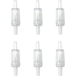 Air Pump Check Valves 4mm One Way for Aquarium Fish Tank Pump No Backflow Water Prevent Siphon Flood No Noise Fit Line Tube Hose Black Clear Plastic 6Pcs