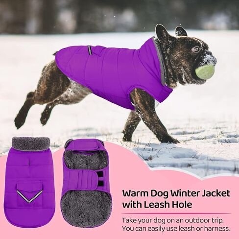 MIGOHI Warm Dog Winter Coat with Leash Hole and Furry Collar,Red,3XL in Saudi Arabia