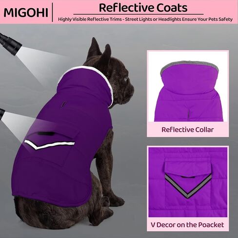 MIGOHI Warm Dog Winter Coat with Leash Hole and Furry Collar,Red,3XL in Saudi Arabia
