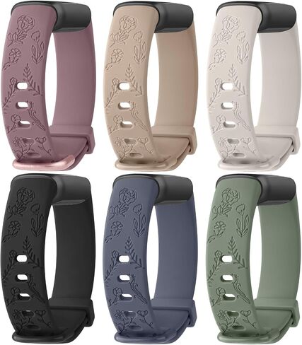 6 عبوات من الأربطة المنقوشة بالزهور لأحزمة Fitbit Luxe، حزام بديل لسوار معصم من السيليكون الناعم لسوار Fitbit Luxe/Luxe إصدار خاص لتتبع اللياقة البدنية للنساء والرجال in Saudi Arabia