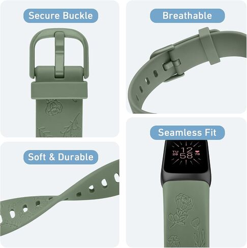 6 عبوات من الأربطة المنقوشة بالزهور لأحزمة Fitbit Luxe، حزام بديل لسوار معصم من السيليكون الناعم لسوار Fitbit Luxe/Luxe إصدار خاص لتتبع اللياقة البدنية للنساء والرجال in Saudi Arabia