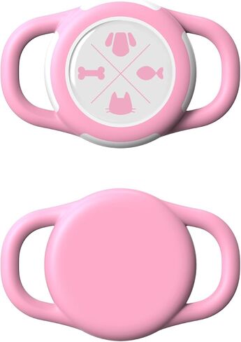 Waterproof Airtag Holder for Dog Collar, Airtag Holder for Cat Collar, Silicone Soft Lightweight Airtag Holder,Airtag Holder-2 Pack (Pink + Rose, Small) in Saudi Arabia