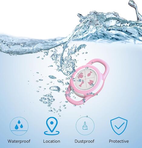 Waterproof Airtag Holder for Dog Collar, Airtag Holder for Cat Collar, Silicone Soft Lightweight Airtag Holder,Airtag Holder-2 Pack (Pink + Rose, Small) in Saudi Arabia