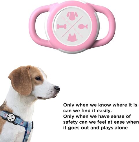 Waterproof Airtag Holder for Dog Collar, Airtag Holder for Cat Collar, Silicone Soft Lightweight Airtag Holder,Airtag Holder-2 Pack (Pink + Rose, Small) in Saudi Arabia