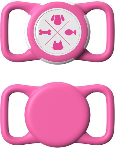 Waterproof Airtag Holder for Dog Collar, Airtag Holder for Cat Collar, Silicone Soft Lightweight Airtag Holder,Airtag Holder-2 Pack (Pink + Rose, Small) in Saudi Arabia