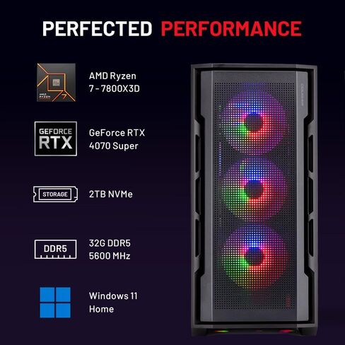 Skytech Rampage Gaming PC Desktop, Ryzen 7 9700X 3.8 GHz (5.5GHz Turbo Boost), NVIDIA RTX 4060 Ti 8GB GDDR6X, 1TB SSD, 16GB DDR5 RAM 5200, 750W Gold PSU, 360mm ARGB AIO, Wi-Fi, Win 11 Home in Saudi Arabia