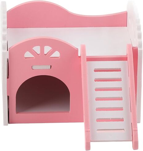 Pet Hamster Rat Guinea Pig Small Animal Castle Sleeping House Nest Exercise Toy 2 Layers with Stair Design 3 Colors in Saudi Arabia
