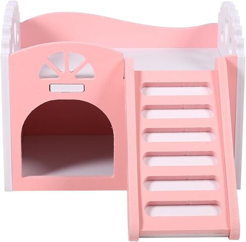 Pet Hamster Rat Guinea Pig Small Animal Castle Sleeping House Nest Exercise Toy 2 Layers with Stair Design 3 Colors in Saudi Arabia