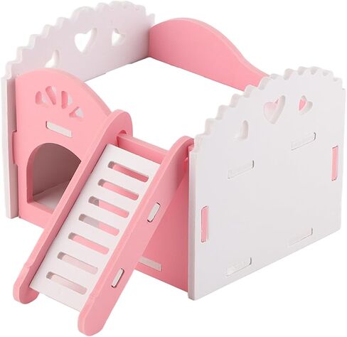 Pet Hamster Rat Guinea Pig Small Animal Castle Sleeping House Nest Exercise Toy 2 Layers with Stair Design 3 Colors in Saudi Arabia