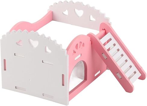 Pet Hamster Rat Guinea Pig Small Animal Castle Sleeping House Nest Exercise Toy 2 Layers with Stair Design 3 Colors in Saudi Arabia