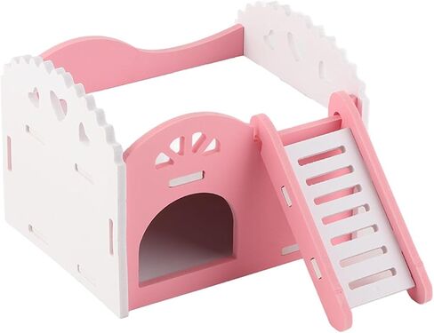 Pet Hamster Rat Guinea Pig Small Animal Castle Sleeping House Nest Exercise Toy 2 Layers with Stair Design 3 Colors in Saudi Arabia