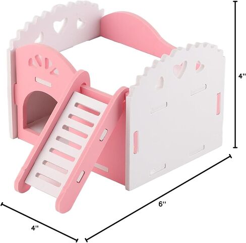 Pet Hamster Rat Guinea Pig Small Animal Castle Sleeping House Nest Exercise Toy 2 Layers with Stair Design 3 Colors in Saudi Arabia