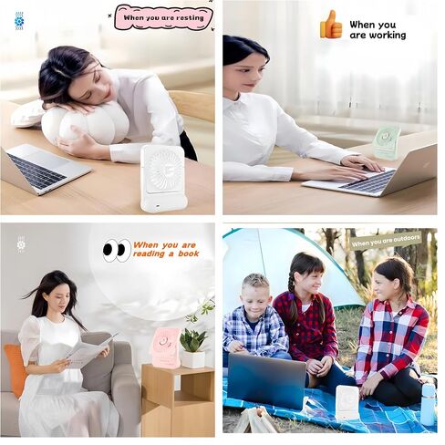 Desktop Fan A219 – Rechargeable, Ultra Quiet, 3-Speed Adjustable, 180° Rotation, Portable USB-C Fan with 2000mAh Battery – Perfect for Office, Home, and Camping - Green in Saudi Arabia