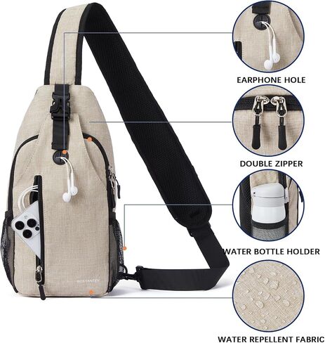BOSTANTEN Sling Bag, Crossbody Backpack RFID Shoulder Chest Bag for Men Women Travel Hiking Casual Daypack in Saudi Arabia
