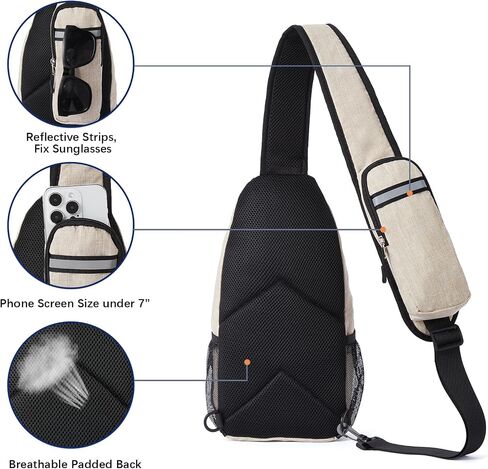 BOSTANTEN Sling Bag, Crossbody Backpack RFID Shoulder Chest Bag for Men Women Travel Hiking Casual Daypack in Saudi Arabia