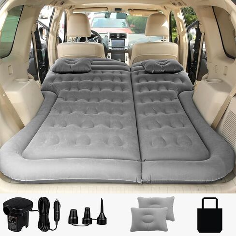 SAYGOGO SUV Air Mattress Camping Bed Cushion Pillow Inflatable Thickened Car Air Bed Mattress with Electric Air Pump Portable Sleeping Pad for Travel Camping Upgraded Version Black in Kuwait