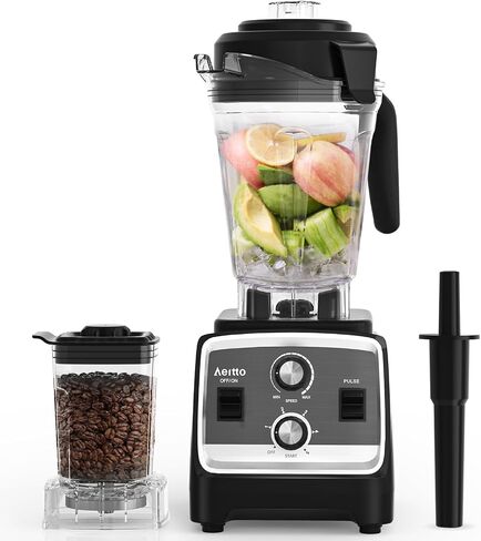 Aeitto Blender, Blenders for Kitchen with 1800W Motor, 85 Oz. Large Capacity, 2-in-1 Blender & Grinder Combo, BPA-Free Countertop Professional Blender for Smoothies, Ice Crush, Frozen Drinks, Silver in Saudi Arabia