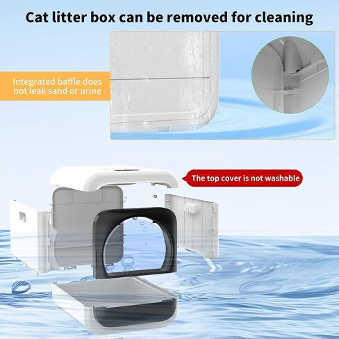 Smart Cat Litter Box, Electric Litter Box with Lid, Kitty Litter Box with Sensor, 3-Speed Covered XL Litter Box with Display, Odor Control Litter Box with Scoop, Mat, Non Leaking Litter Boxes for Cat in Saudi Arabia