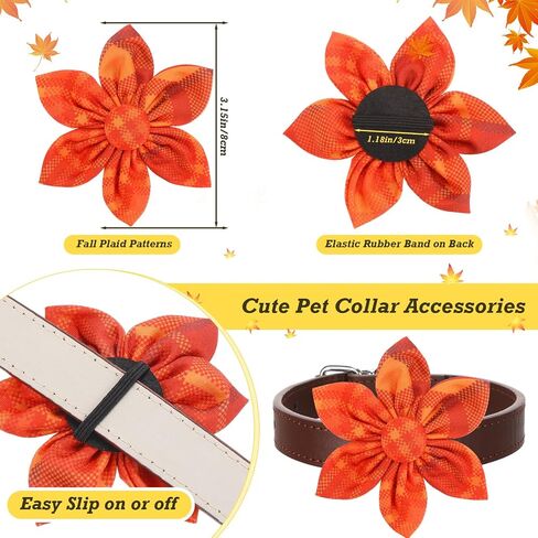 Sweetude 30 Pcs Plaid Dog Collar Flowers Bulk Plaid PET Flower Collar Bow Ties Holiday Dog Accessories Slide Attachment for Small Medium Large Dog Cat Puppy Bow Grooming Supplies(Classic) in Saudi Arabia
