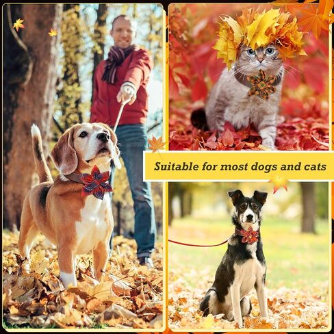 Sweetude 30 Pcs Plaid Dog Collar Flowers Bulk Plaid PET Flower Collar Bow Ties Holiday Dog Accessories Slide Attachment for Small Medium Large Dog Cat Puppy Bow Grooming Supplies(Classic) in Saudi Arabia