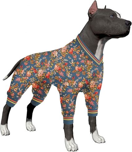 بدلة جراحة الكلاب الكبيرة من LovinPet، بيجامة للكلاب لحماية ما بعد العمليات الجراحية، بدلة للكلاب مضادة للتساقط، خفيفة الوزن من جلد الغزال بطبعات زهور البرقوق كسترة سفلية للكلاب الكبيرة، ملابس مقاس XL in Kuwait