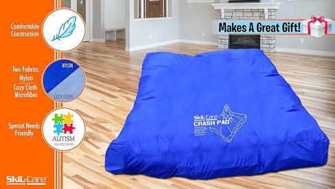 وسادة إسفنجية حسية مقاس 3 أقدام × 4 أقدام من Skil-Care مع غطاء نايلون سهل التنظيف للأطفال والكبار، مثالية للغرف الحسية والفصول الدراسية والمنزل، باللون الأزرق in Kuwait