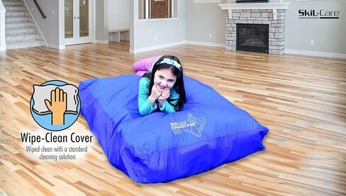 وسادة إسفنجية حسية مقاس 3 أقدام × 4 أقدام من Skil-Care مع غطاء نايلون سهل التنظيف للأطفال والكبار، مثالية للغرف الحسية والفصول الدراسية والمنزل، باللون الأزرق in Kuwait