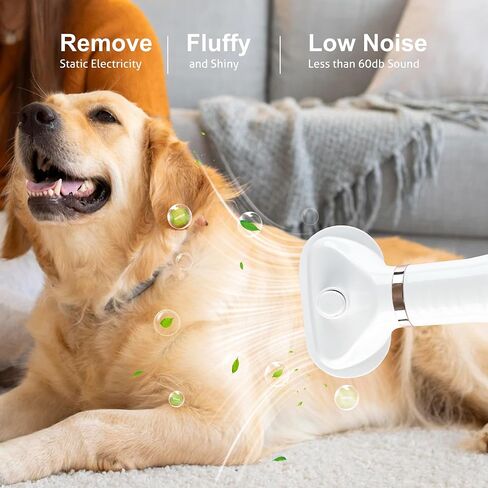2-in-1 Dog Bath Brush Dryer & Dog Blow Dryer, Pet Grooming Dryer with Slicker Brush for Dogs, Dog Grooming Kit, Quiet & Portable Pet Supplies for Dog Bath and Grooming in Saudi Arabia
