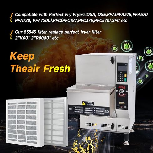 83543 Fryer Filter Replacement Perfect Frying Filter for Perfect Fry Semi/Fully Automatic Fryer PFC570, PFA570, PFA720, 2FK001 2FR00801 HEPA Carbon Air Filter in Saudi Arabia