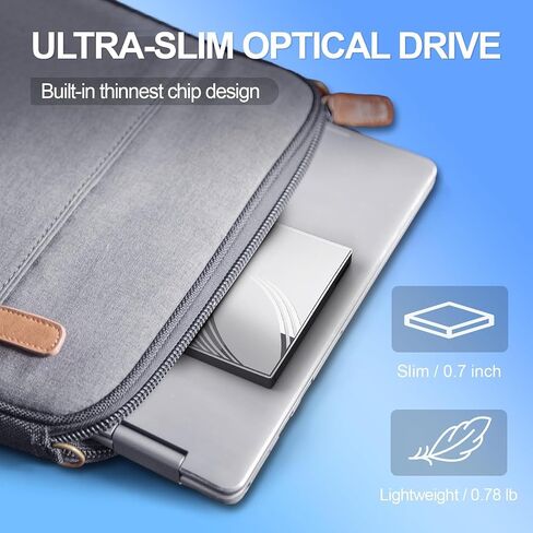 External CD/DVD Drive for Laptop, Ultra Slim CD Burner USB 3.0 Hub with 4 USB Ports, 2 TF/SD Card Slots,1 Type-C Port,DVD Player for Laptop with Carrying Case Compatible mac OS/Windows/Linux in Saudi Arabia