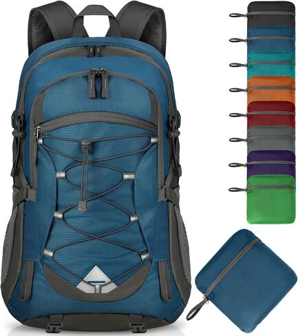 IGOLUMON Hiking Backpack 40L Packable Lightweight Camping Daypack Men Women | Multi-compartment storage Water-resistant Foldable Nylon Material Hiking Day pack for Camping Cycling Outdoor in Kuwait