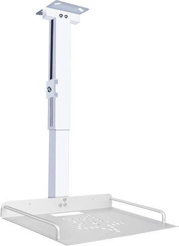 2-Be-Best حامل سقف عالمي مع صينية لجهاز العرض، 11.8 بوصة - 20.5 بوصة / 30 سم - 52 سم ارتفاع قابل للتعديل لرف جهاز عرض السقف للجدار/السقف (أبيض) in Kuwait