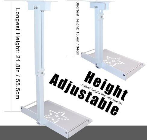 2-Be-Best حامل سقف عالمي مع صينية لجهاز العرض، 11.8 بوصة - 20.5 بوصة / 30 سم - 52 سم ارتفاع قابل للتعديل لرف جهاز عرض السقف للجدار/السقف (أبيض) in Kuwait