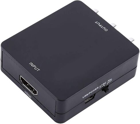 محول AV HDMI، توصيل وتشغيل محول HDMI رقمي إلى AV باللون الأسود/الأبيض، HDMI إلى كاميرا HD DVD (أسود) in Kuwait