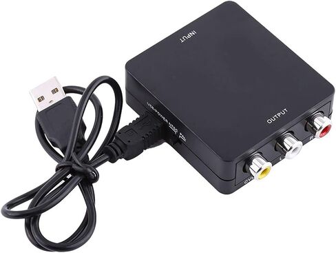 محول AV HDMI، توصيل وتشغيل محول HDMI رقمي إلى AV باللون الأسود/الأبيض، HDMI إلى كاميرا HD DVD (أسود) in Kuwait