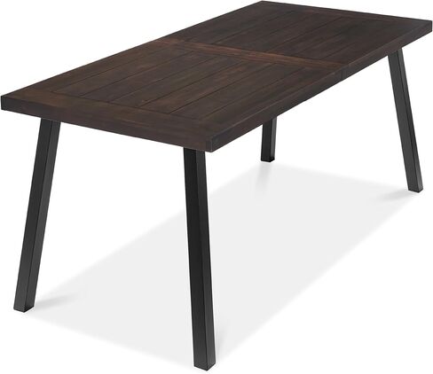 Best Choice Products 6-Person Indoor Outdoor Acacia Wood Dining Table, Picnic Table w/Powder-Coated Steel, 350 Pound Capacity Legs - Natural in Saudi Arabia
