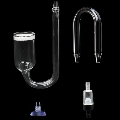 Bilindasly Aquarium CO2 Diffuser Atomizer U Shape Fish Tank CO2 Regulator Check Glass Disc Supply Accessories for Aquarium Planted Tank with U-Shaped Tube,Check Valve, Suction Cup in Saudi Arabia